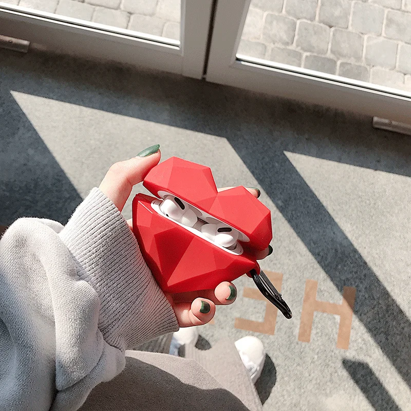 Забавные 3D милые пикантные туфли с красной lovely heart ожерелье наушники чехол для Apple