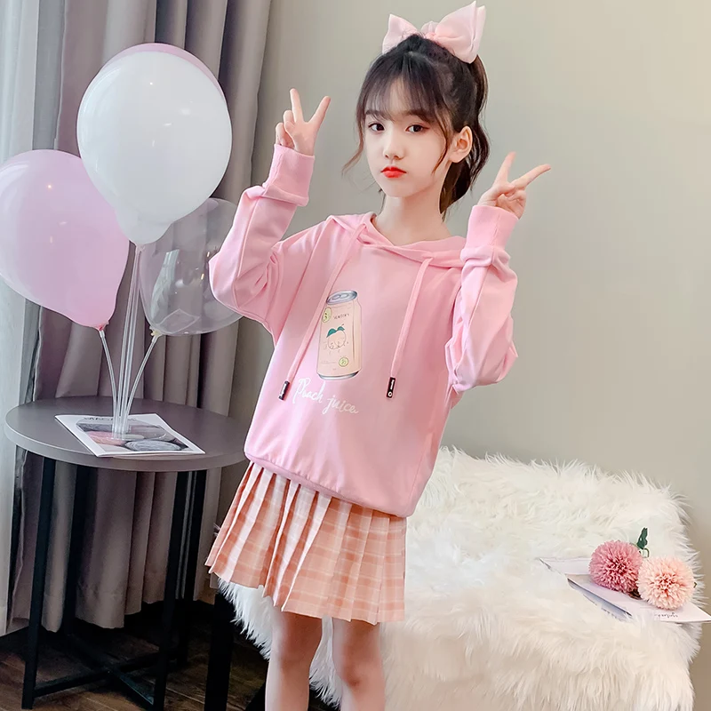 

Cute Loose Baby Girls Hoodies Autumn New Cartoon Print Cotton Kids Tops Casual Comfort Baby Girls Clothes for 6 8 10 12 Years
