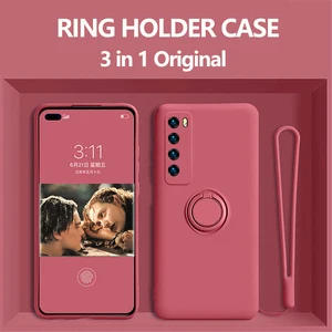 case for huawei p40 lite case ring holder original silicone for huawei nova 5t p30 p40 p20 pro mate 20 30 40 pro lite case free global shipping