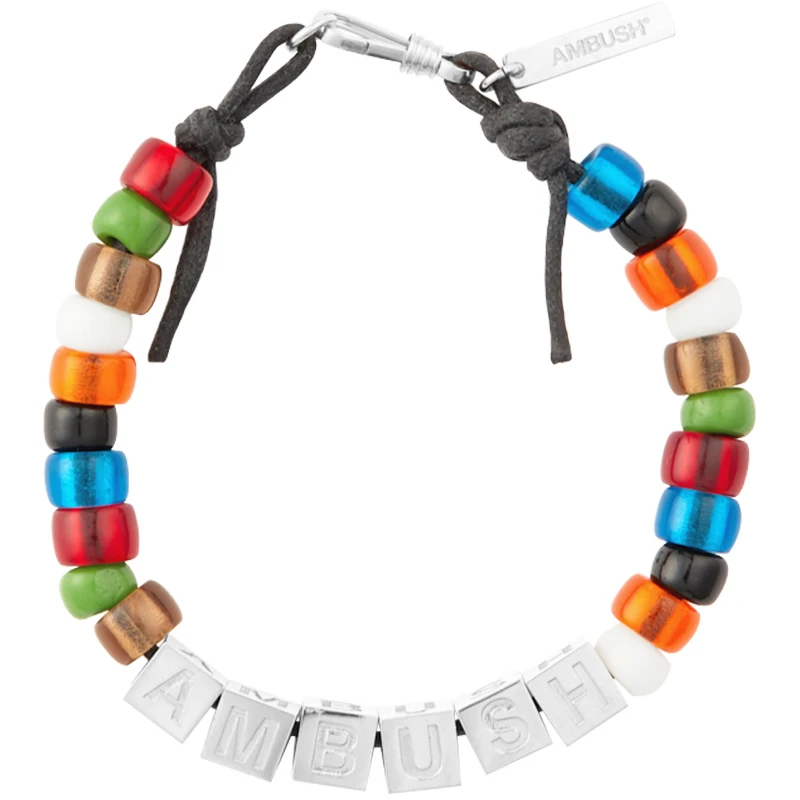 

AMBUSH 925 Square letters colorful glazed beads hip hop bracelets fashionable couples Exquisite box packing