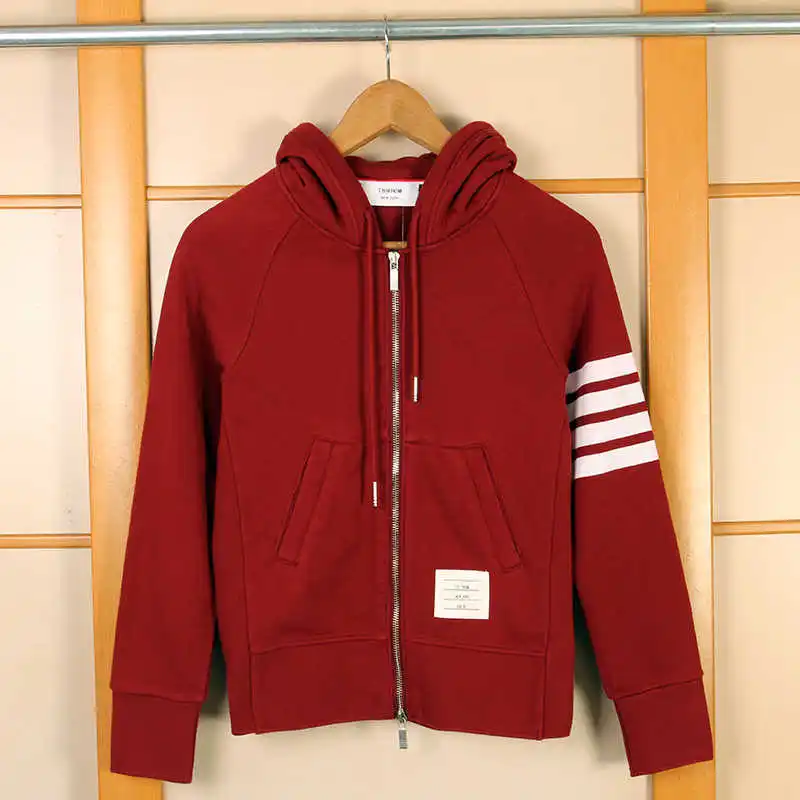 

2021 модная фирменная обувь толстовки на молнии с капюшоном для мужчин в полоску на каждый день, спортивная куртка для женщин хлопковые толст...