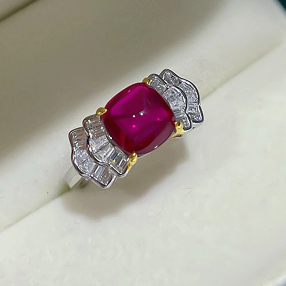 

KQDANCE Real 925 sterling silver with Create Tanzanite Emerald ruby Diamond Ring BowKnot rings Fine jewelry for women 2021 trend