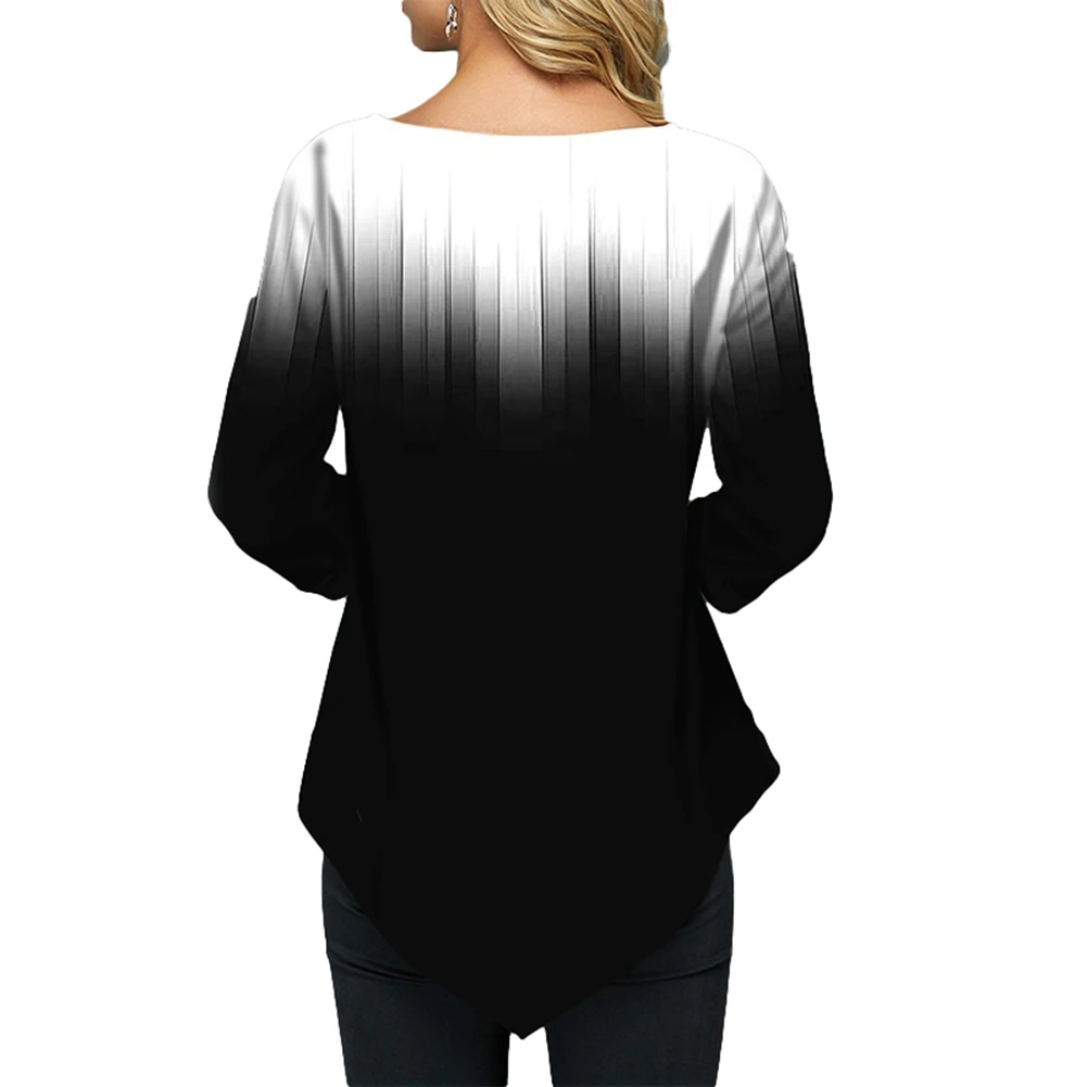 Новинка 2019 большие размеры женская футболка круглый вырез длинный рукав подол