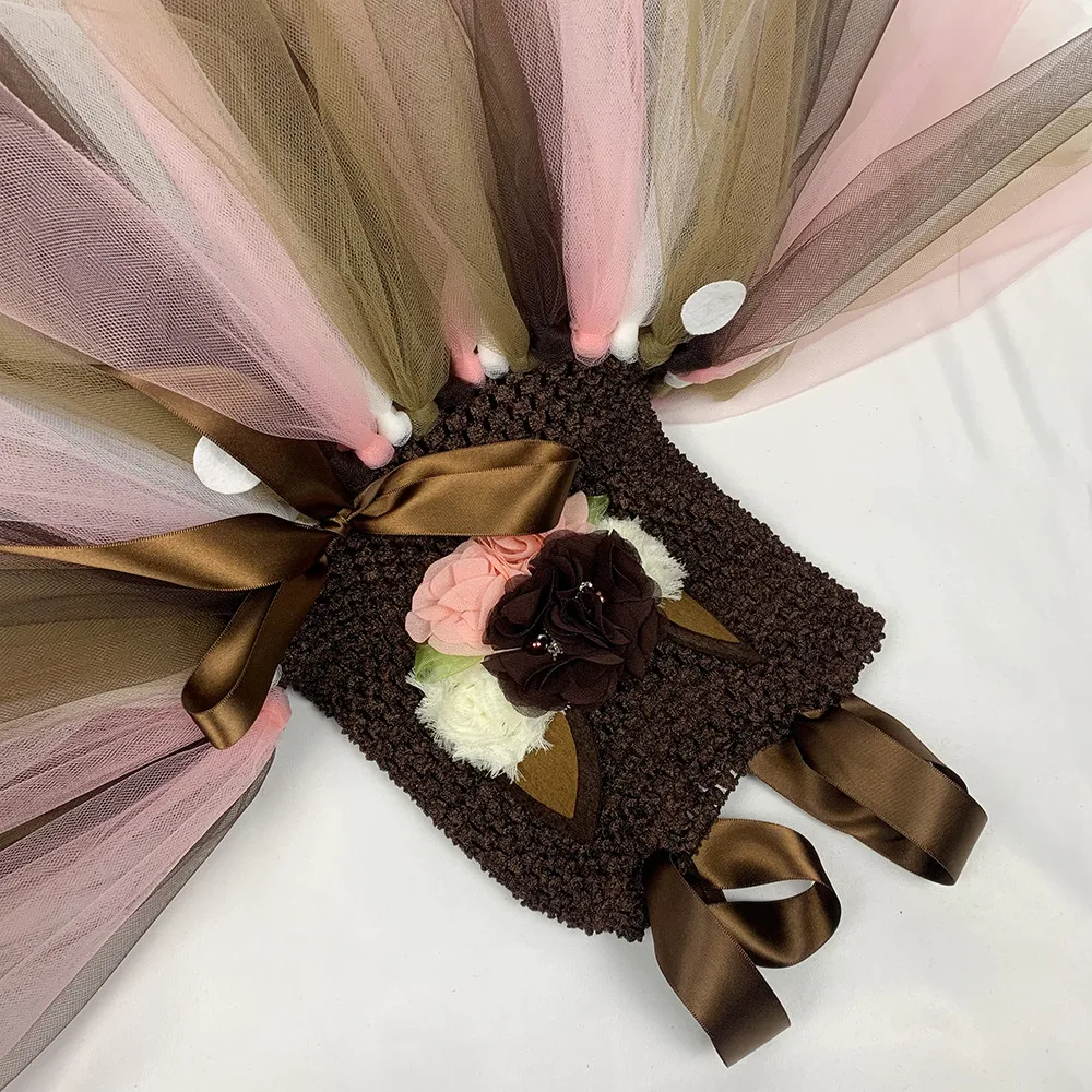 Костюм с мультяшным оленем повязкой на голову детская балетная пачка цветами для