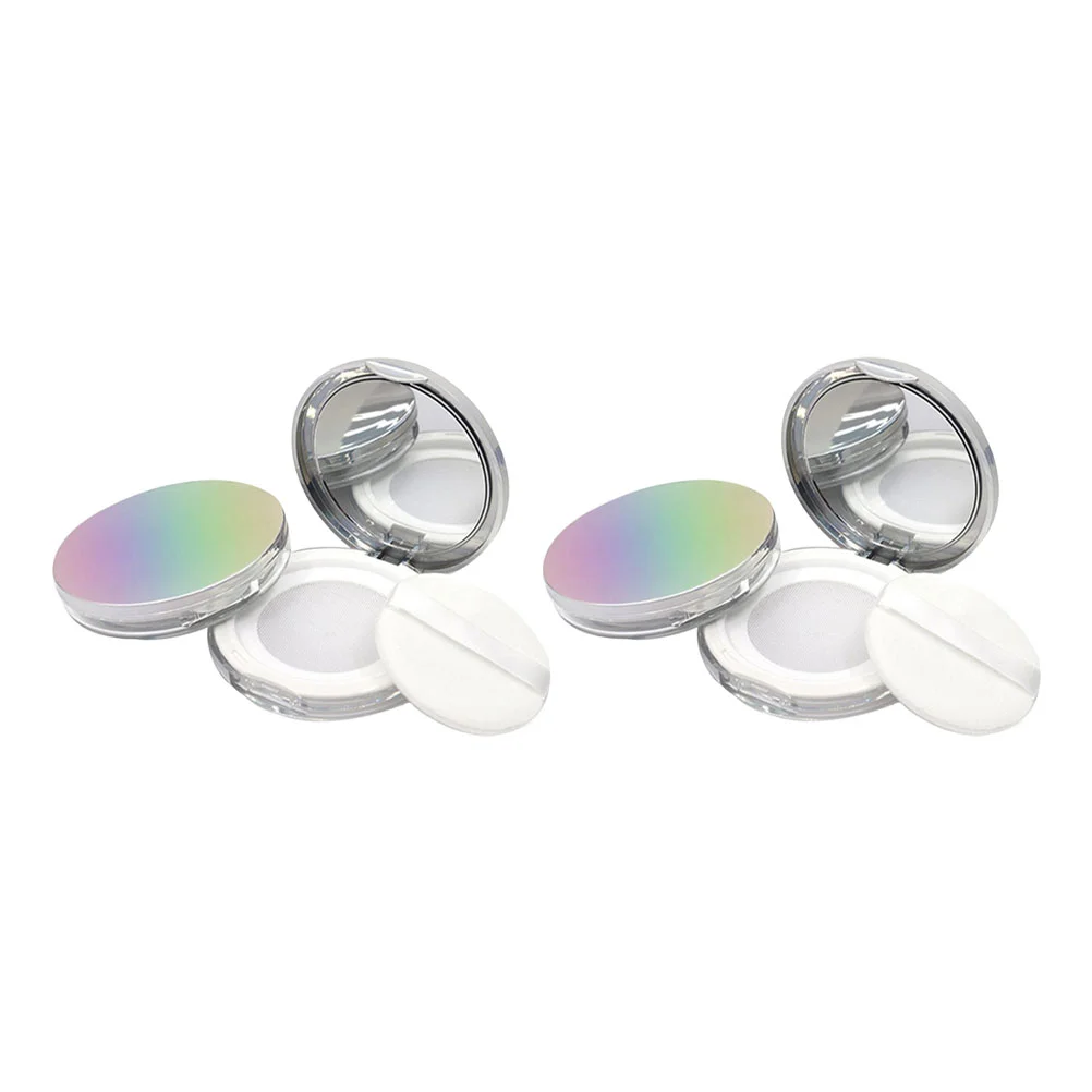 

2PCS Empty Loose Powder Sub-packing Box Stretch Net Flip-lid Loose Powder Box