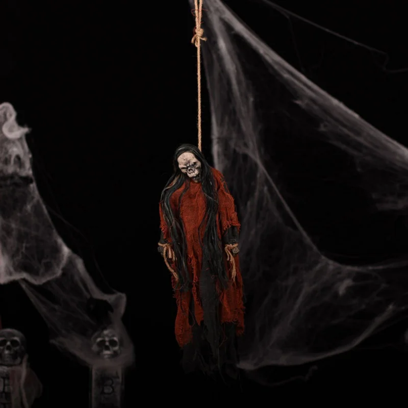 

Hanging Props Voice Control Ghost Toys Halloween Voice Control Hanging Props With Glowing Eyes Party Pendant Decoration