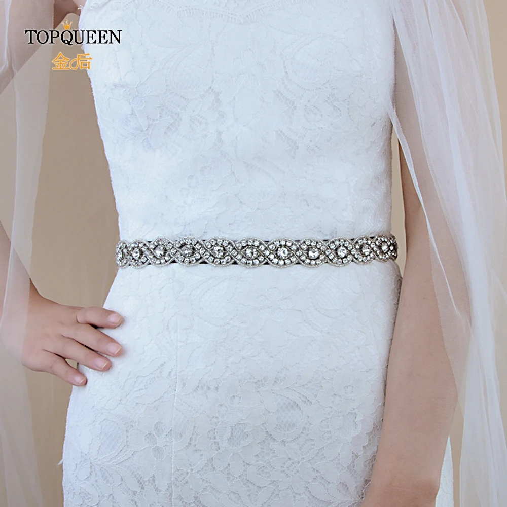 TOPQUEEN S28 черный пояс с бисером черная лента пояс с ремни со стразами для торжественных платьев алмазный пояс красный цвет слоновой кости свадебный пояс