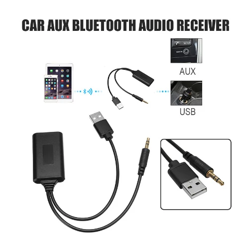 Автомобильный Aux приемник 4 1 беспроводной Bluetooth 3 5 мм стерео разъем музыкальный