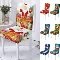 3d santa claus print spandex chair cover for dining room chairs covers high back for living room party christmas decoration