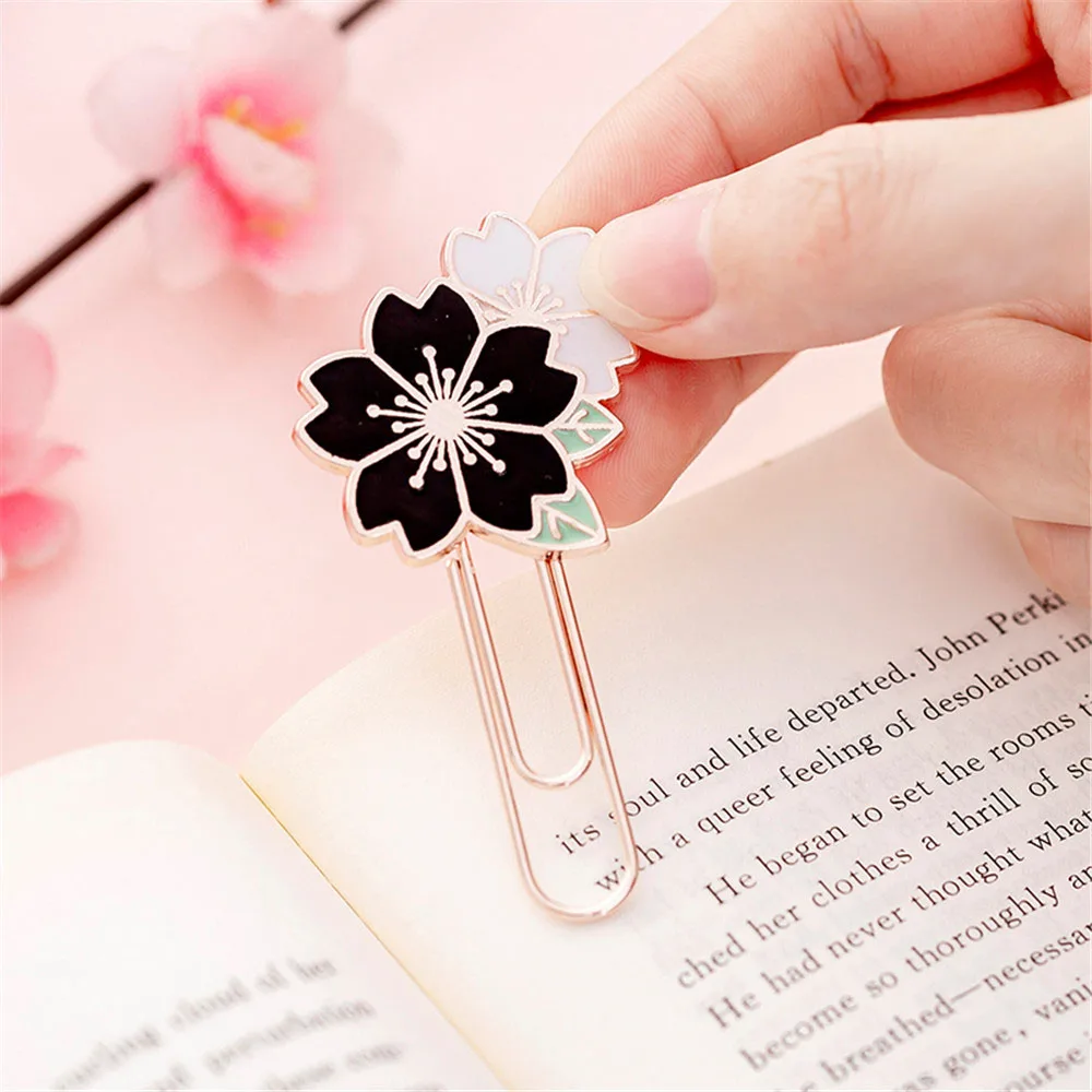 

Blue Fruit Cherry Blossom Metal Bookmark Small Fresh And Cute Little Fairy Creative Stationery Student Supplies