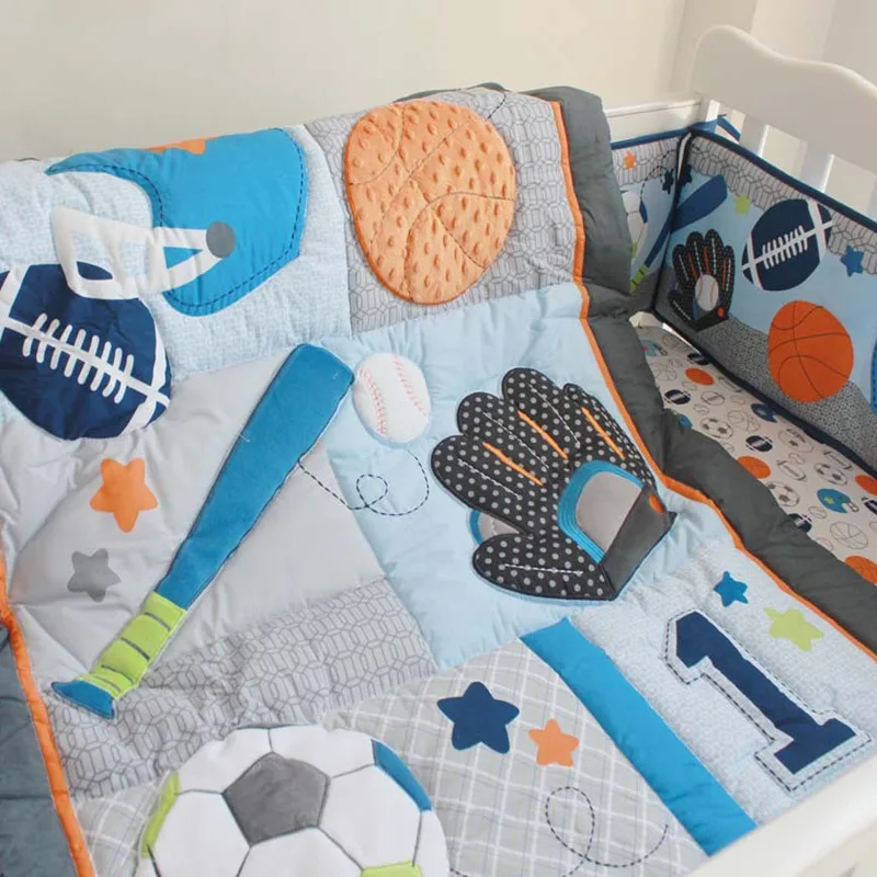 10 шт. 100% хлопок Детский Комплект постельного белья вышивка листьями футбол