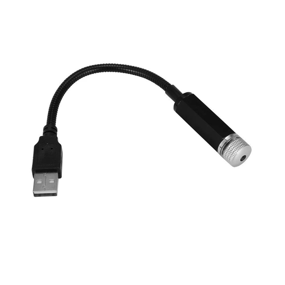Светодиодный автомобильный проектор звездного неба для потолка с USB-питанием, создающий атмосферу галактики, романтическое декоративное освещение с регулируемой яркостью внутреннего салона.