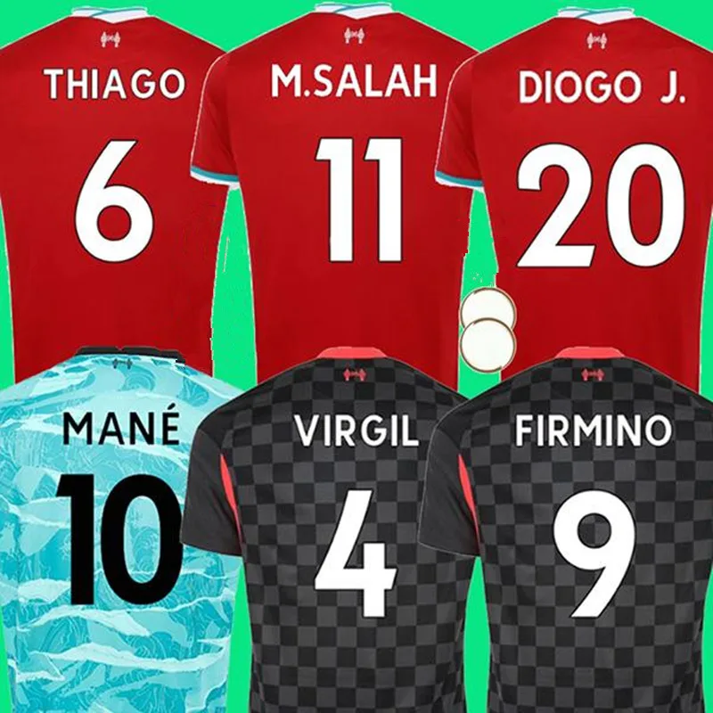 2020 Мужская рубашка Camiseta De Futbol Camisa 20 21 LiverpoolES THIAGO SALAH shirt|Мужские футболки| |
