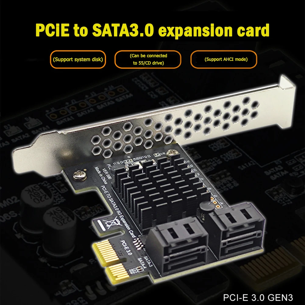 

Плата расширения на 4 порта SATA PCIe, 6 Гбит/с, SATA 3,0-PCI-e 1X 4X 8X 16X