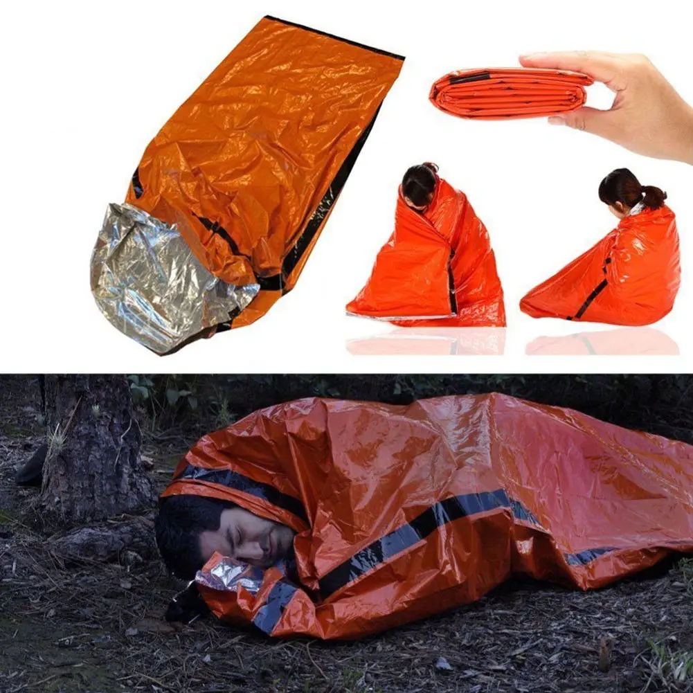 Спасательная палатка для выживания на открытом воздухе ПЭ одеяло спальный мешок