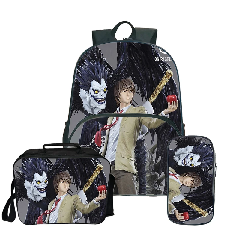 

Waterproof Women Backpack Female High Quality School Bag for Teenage Girls Death Note Travel Backpack College Book Mochila 3pcs