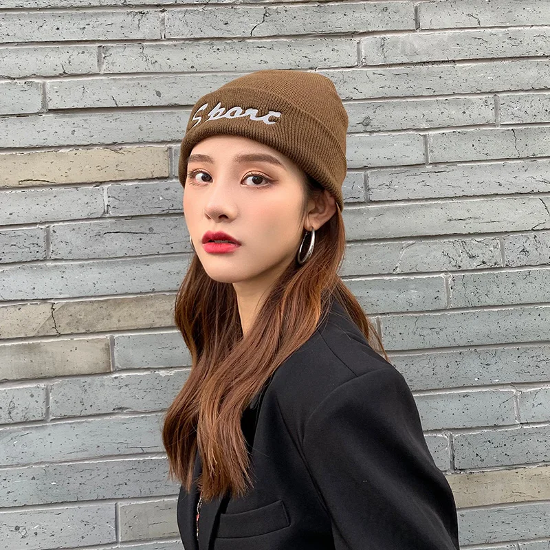 Модные зимние шляпы вязаная шапка бини для мужчин зимняя теплая утолщенная