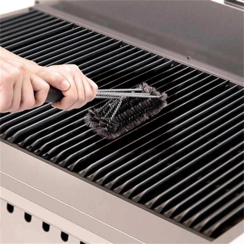 

18 inch Grill Cleaning Brush Best cleaner barbecue BBQ tool grill brush 3 Stainless Steel Brushes In 1 Cleanin bbq Accessories