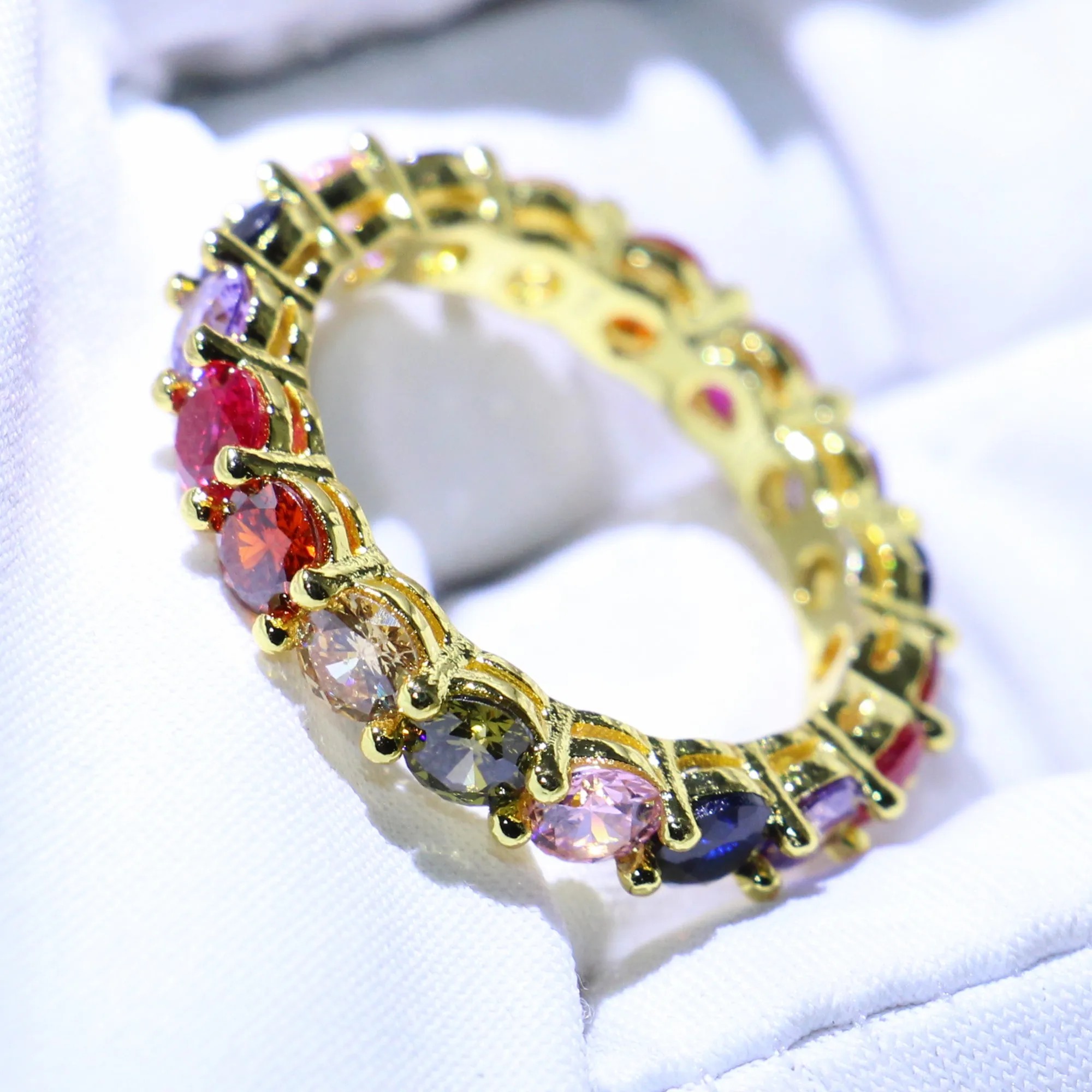 Rulalei Top Selling Brand New Luxury Jewelry 925 Sterling Silver Round Cut Multi Color 5A Cubic Zirconian Birthstone Women Ring | Украшения