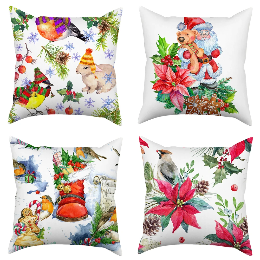 Персиковый мех Санта Клаус Съемная Пылезащитная Наволочка Бросок 45x45