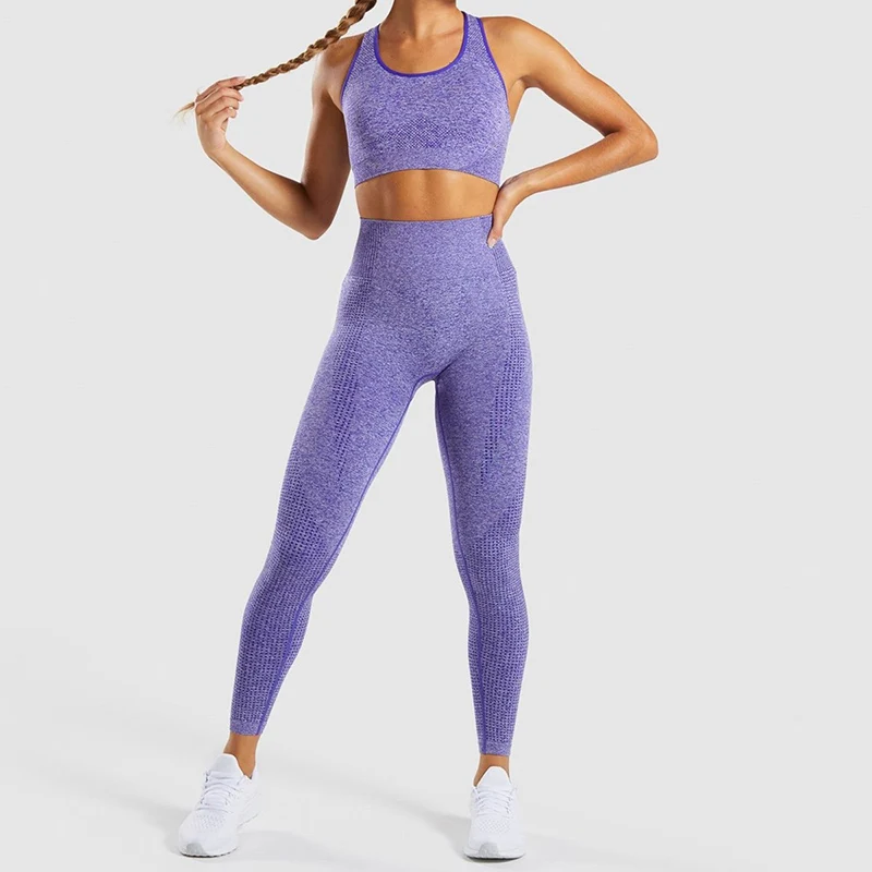 Комплект из двух предметов бесшовный Женский спортивный костюм для фитнеса