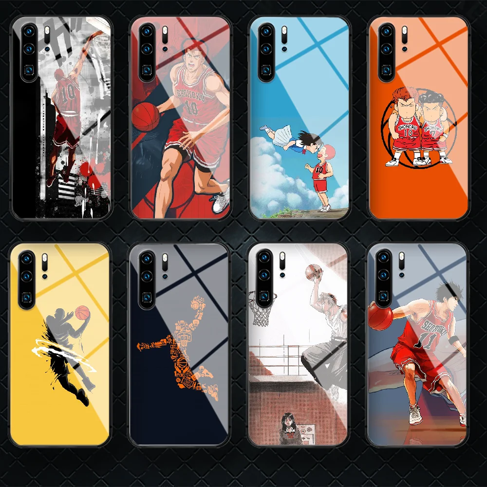 

Slam Dunk Comic Tempered Glass Phone Case Cover For Huawei Honor Mate P 7 8 9 10 20 30 40 A X I Pro Lite Smart 2019 Shell Soft