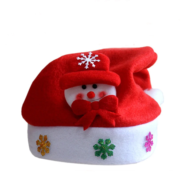 cartoon snowman BalleenShiny Детские Рождественские шапки снеговик/Олень/Санта-Клаус шляпа для детей подарки Рождественские вечерние украшения Головные уборы Аксессуары - Color: cartoon snowman