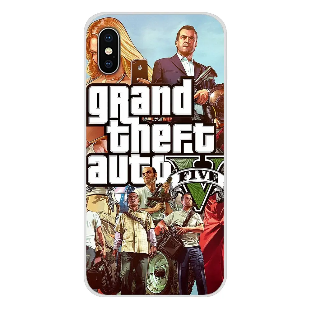 Прозрачный мягкий чехол чехлы Grand Theft Auto GTA V восхитительный для huawei mate Honor 4C 5C 5X6X7 7A