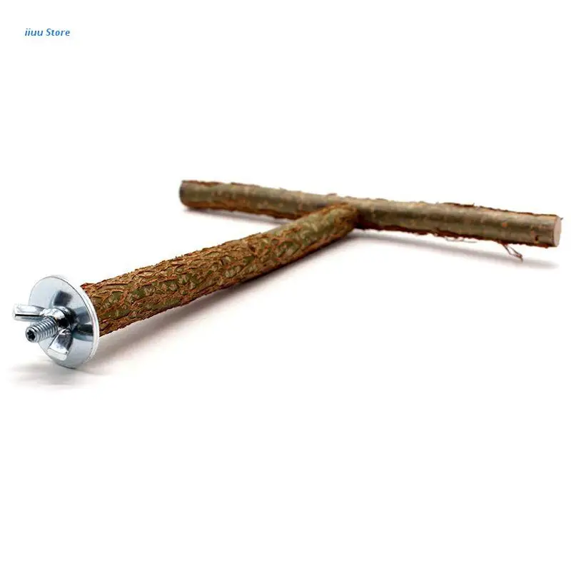 

L5YE Bird Parrot Cage Toys Training T Perch Grinding Chewing Parakeet Natural Wood Stand Toy