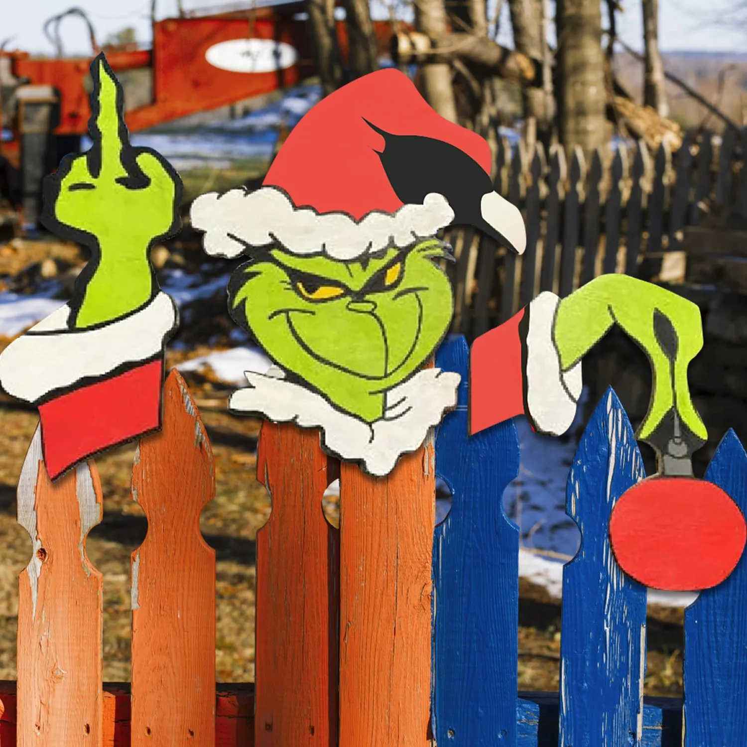 Рождественская скульптура Peeker вор ручная вырезка рождественские шлифовальные