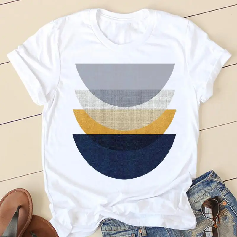 

Футболка женская с коротким рукавом, милая одежда с мультяшным принтом 90-х, модная рубашка с абстрактным графическим принтом, весна-лето