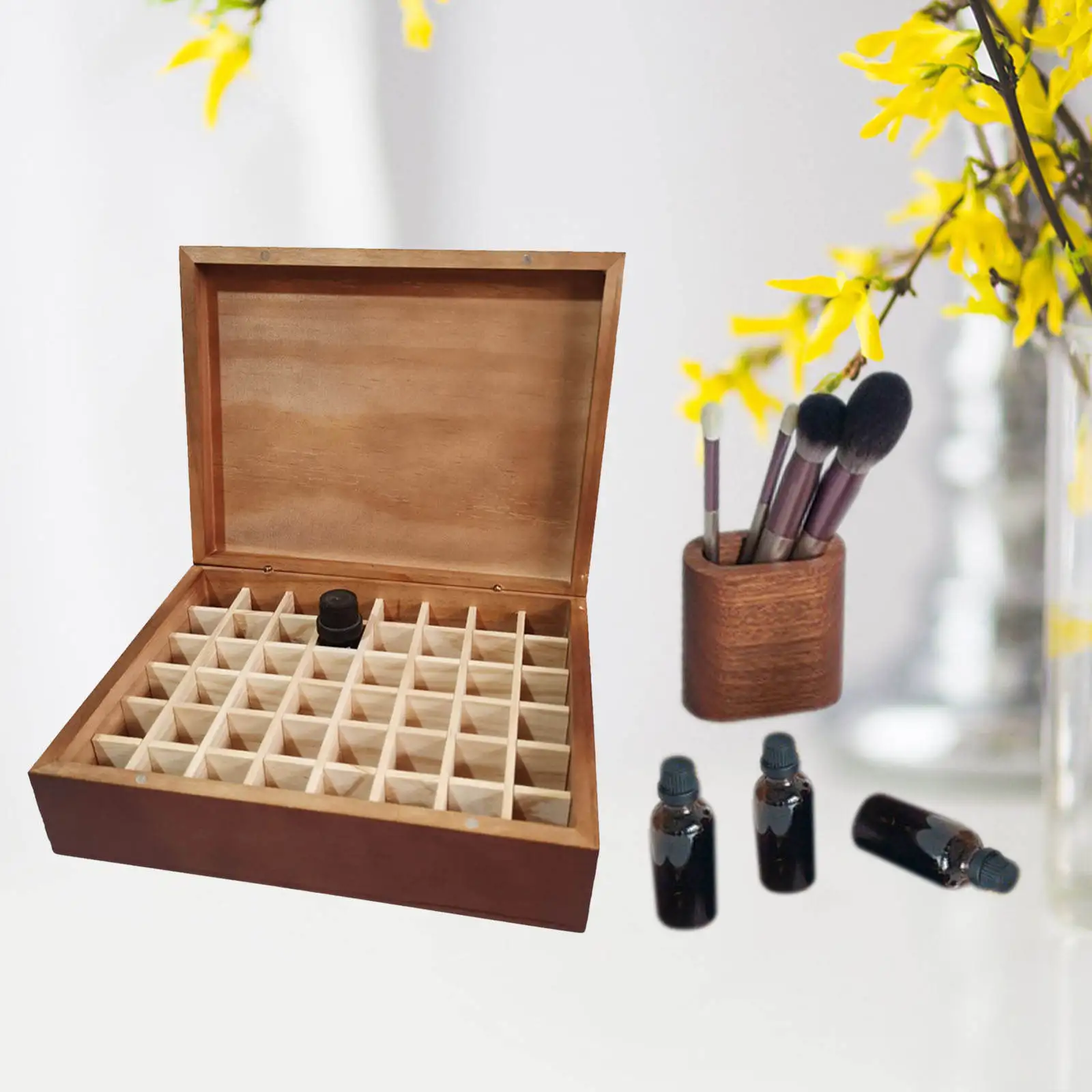 

Portable Essential Oil Storage Case 48 Slots 5ml Display Aromatherapy Oil Simple Container Lightweight Compact Carry Organizing