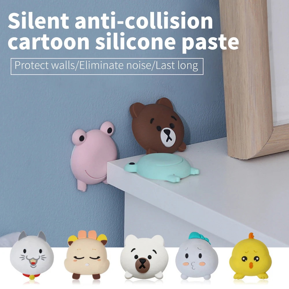 Cartoon Cute Animals Rubber Fender Lock Thickening Mute Door Fenders Protective Wall Mat Shakeproof and Noise Reduction Y | Дом и сад