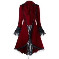long jacket lace medieval jacket costume 2021 women vintage steampunk tailcoat