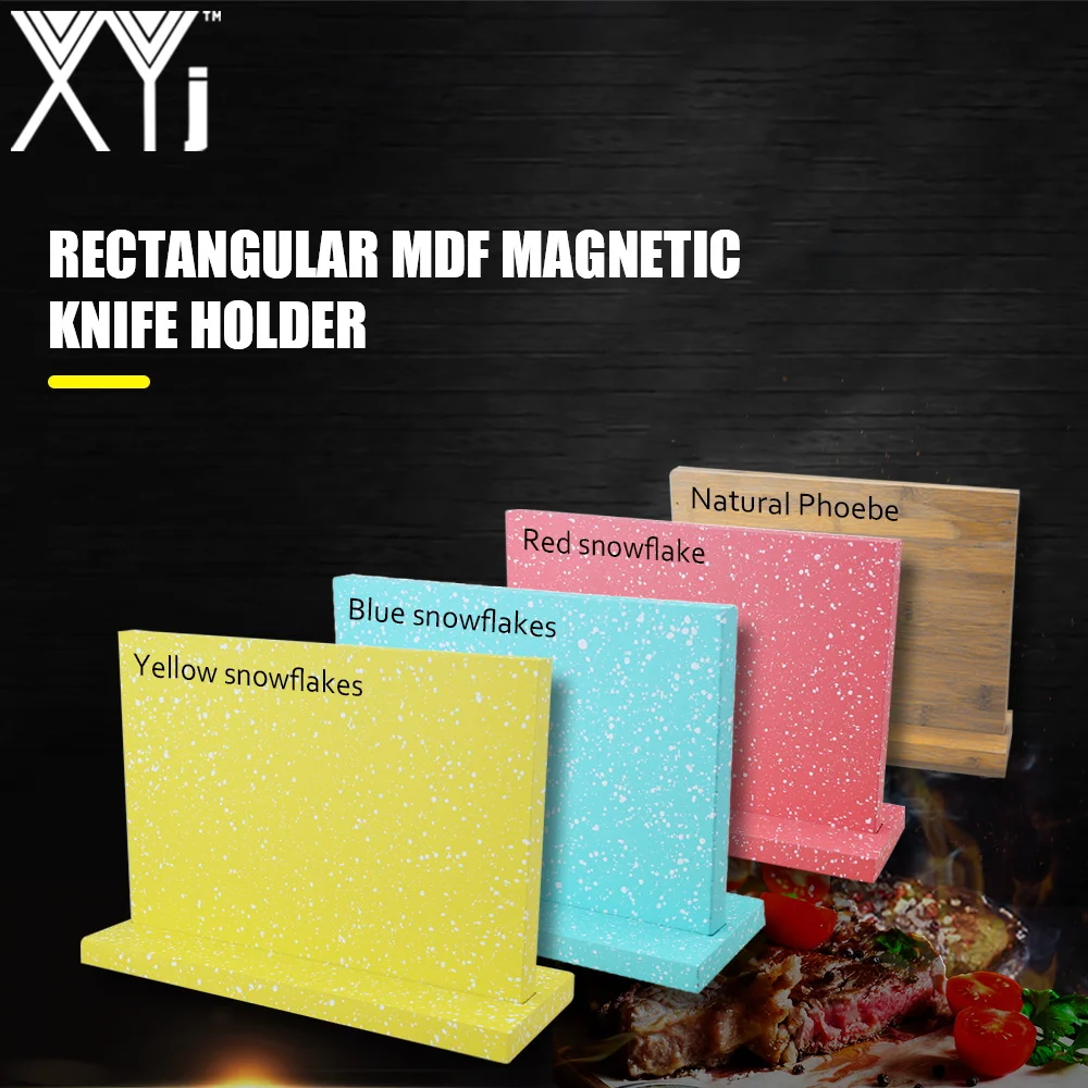 

XYj Magnetic Organizer Knife Stand Block Stainless Steel Kitchen Knives Storage Large Capacity Anti-Skid Stable Black Wood Red