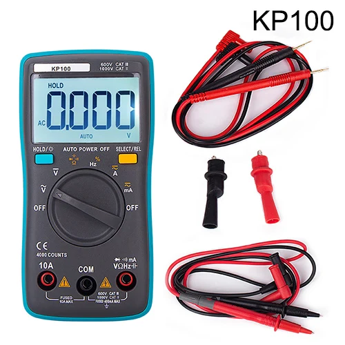 KP100 HONEYTEK True RMS мультиметр Цифровой Профессиональный конденсатор Тестер AC/DC Вольт измеритель тока с температурой Цифровые мультиметры - Цвет: KP100