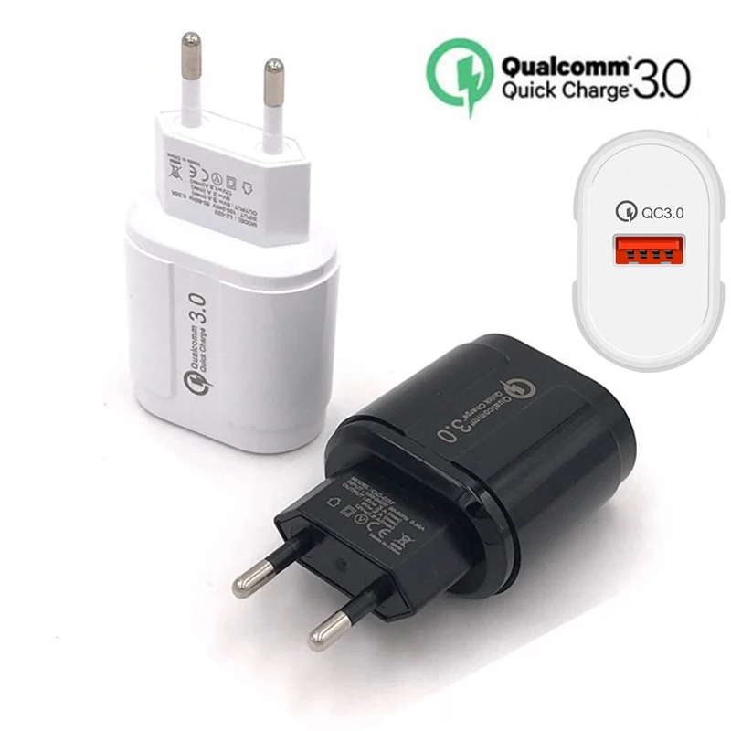 Быстрая зарядка 24 Вт 3 0 зарядное устройство USB QC3.0 QC Зарядка - Цена: 289.42