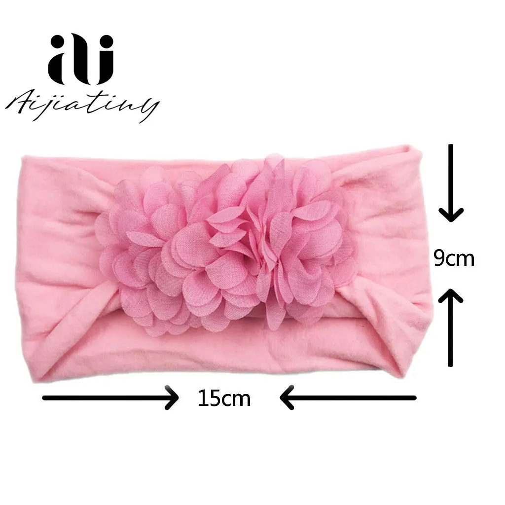 Baby Girl Headbands - Big Floral Elastic Hair Bands, 3D Flower Hair Accessories for Kids and Toddlers, Elastic Head Wraps with Bow image 6