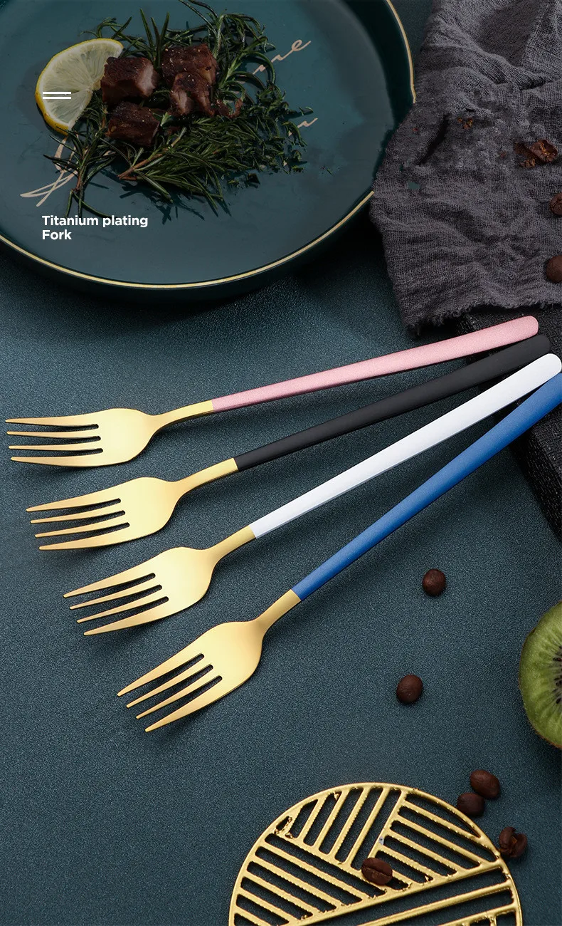 1 шт. 21 см Нержавеющая сталь ложки с длинной ручкой столовая вилка корейский