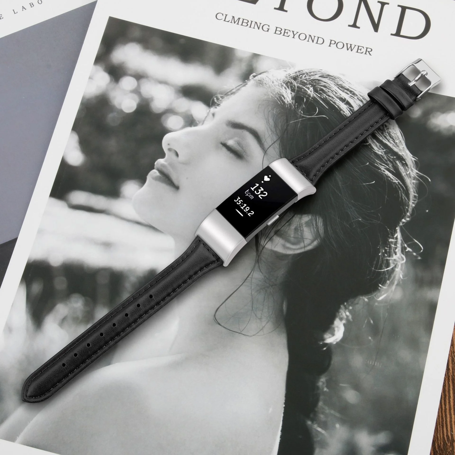 

Ремешок для часов, аксессуары для Fitbit Charge 2 3 4, кожаный ремешок с принтом, маленький большой размер, водонепроницаемый сменный Браслет