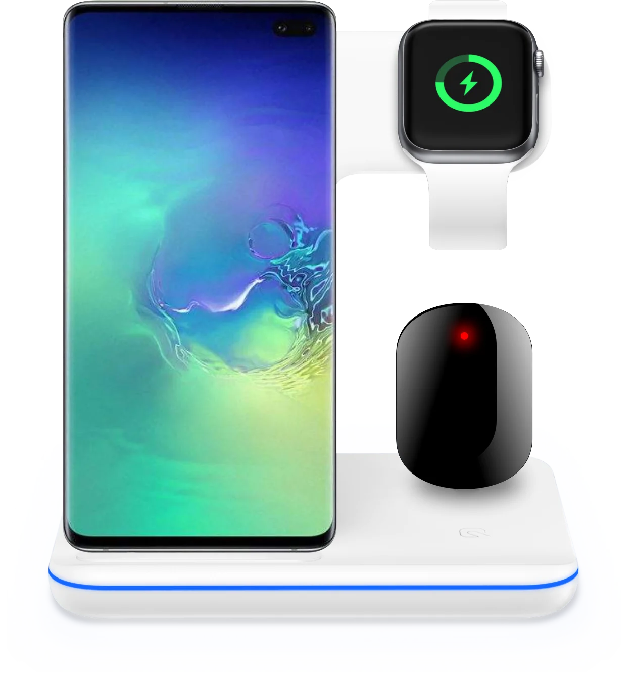 Беспроводное зарядное устройство 3 в 1 qi быстрое для apple watch 5 4 2 airpods зарядная