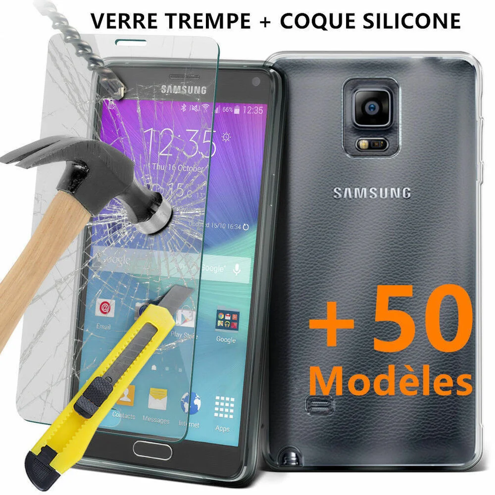 

Coque For Samsung J3 J4 J5 J6 A6 A7 S6 S7 A10 A20e A4+ Film Protection Verre Trempe
