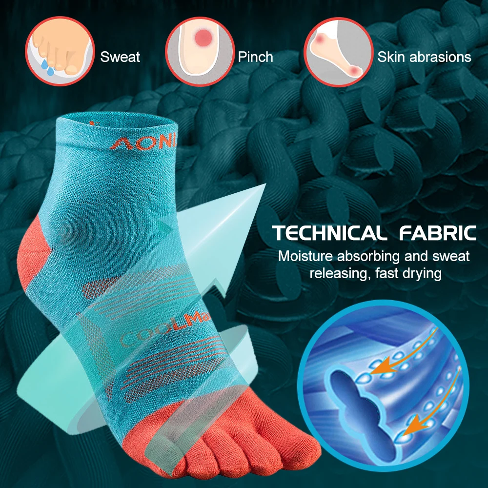 3 пары/партия спортивные носки с пальцами пятью Фитнес противоскользящие Уличная