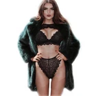 Сексуальное нижнее белье, Женский комплект, Прозрачная Кружевная комбинация, открытый бюстгальтер с цветочным рисунком, Черные стринги, комплект нижнего белья, ночное белье, комплекты из бюстгальтера и трусиков