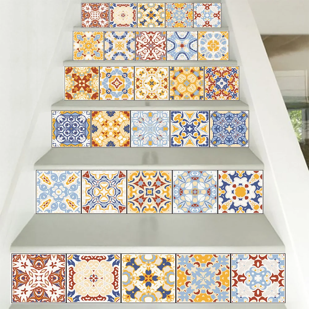 

Color Art Pattern Floor Sticker Home Decor For Kitchen Bathroom Refrigerator Cabine Furniture Decals Peel & Stick PVC Wallpaper