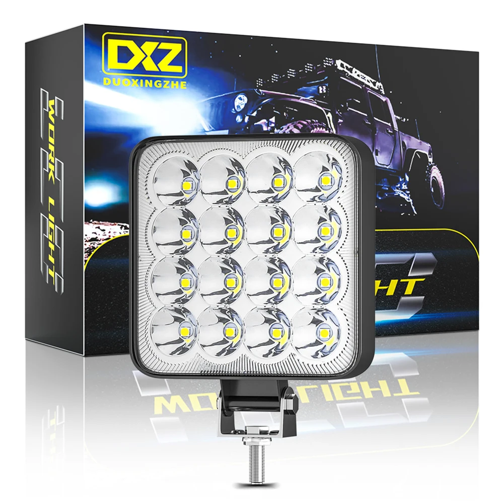 

48W LED Work Light Square LED Spotlight Light Super Bright Daylight Headlights SUV Truck Driving Spotlight Car Repairing Camping