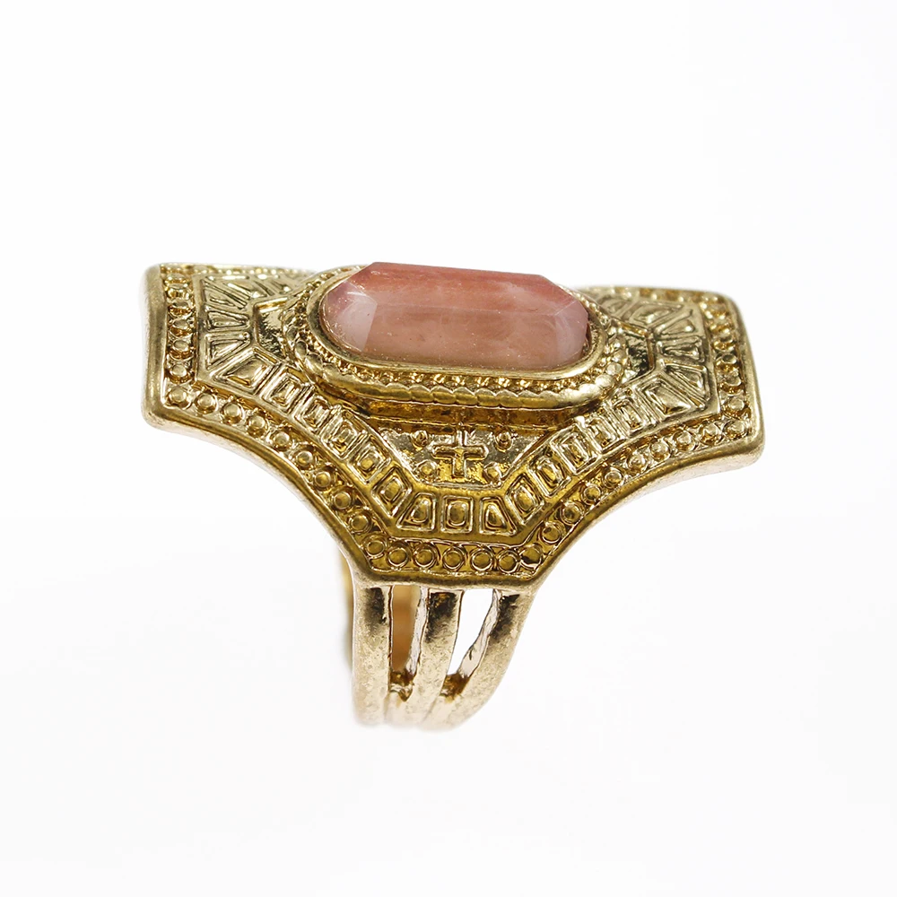 Винтажные Этнические Ретро Кольца с фиолетовым розовым камнем для женщин и
