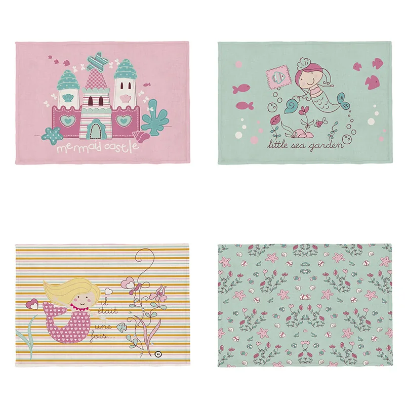 Милая мультяшная животная замок Русалка морская лошадь Осьминог Полиэстеровая