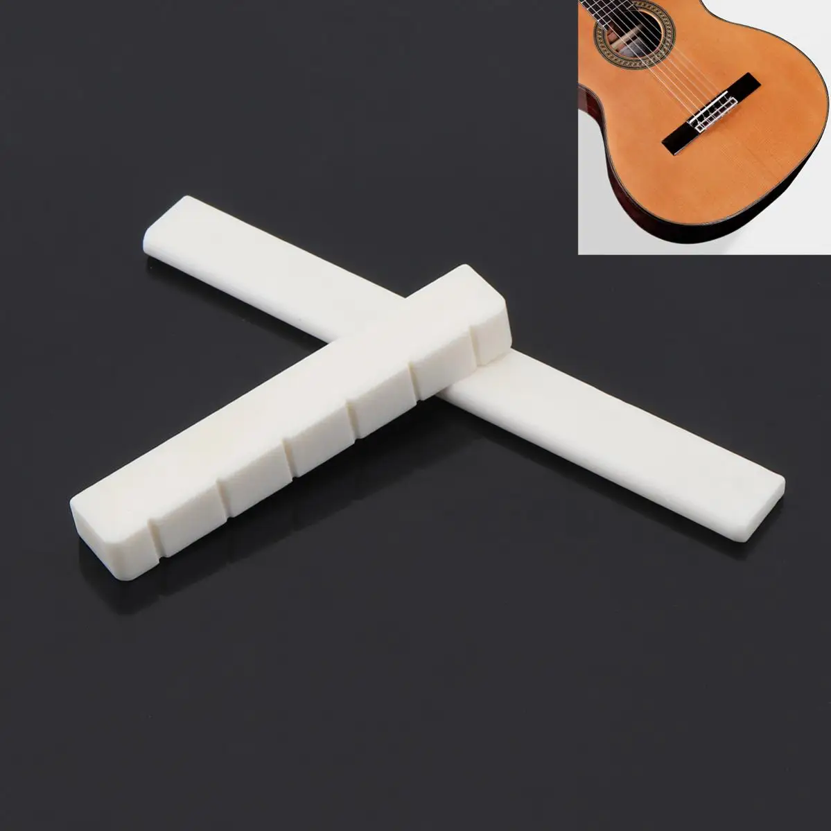 

1pair Bone Guitar Bridge Nut Saddle for 6 String Classical Guitar White Musical Stringed Instrument Guitar Parts Accessories