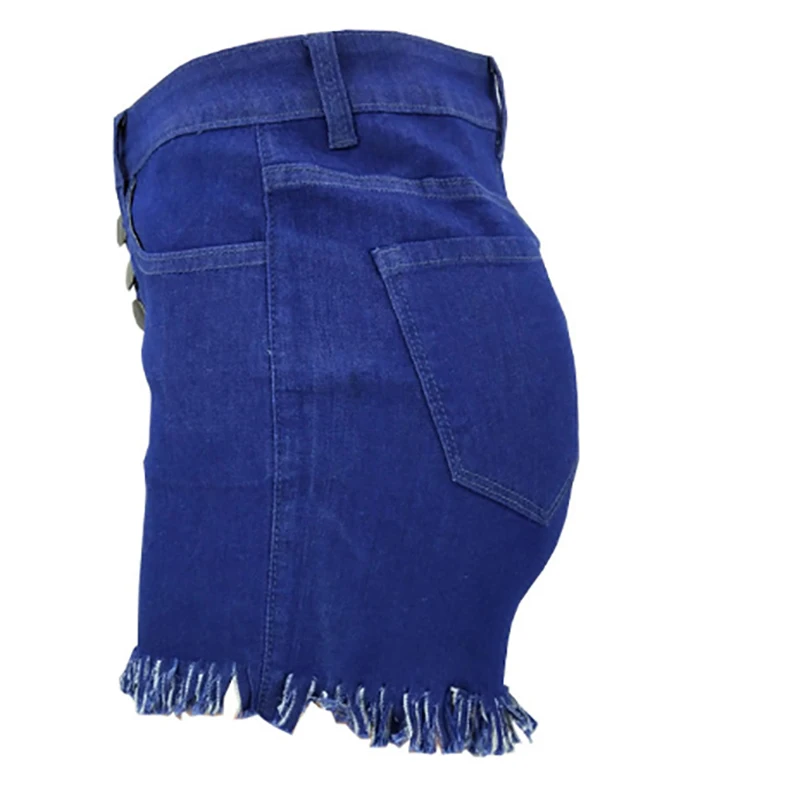 

New Fashion Soft Tassel High Waist Stretch Solid Color Sexy Shorts Button Fly Shorts Beach Summer Shorts